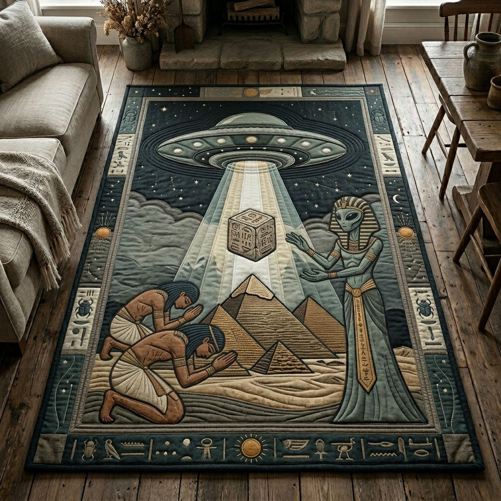 Pyramid UFO Visitors Area Rug - Non-Slip Washable 3D Print Rug for Living Room & BedroomTVC210857