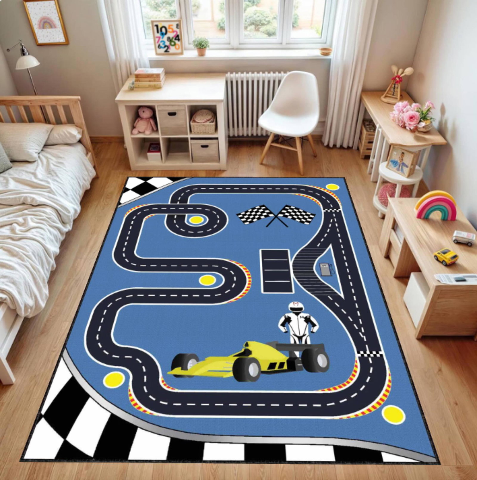 Race Track Rug with Blue BackgroundTVC1708385