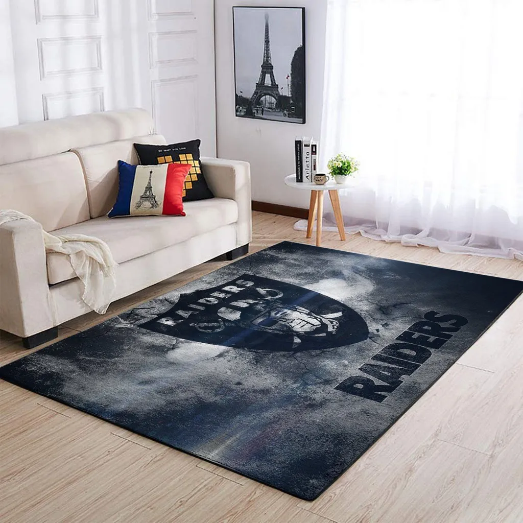Raiders Rug for Living Room Home Decoration Black and Gray