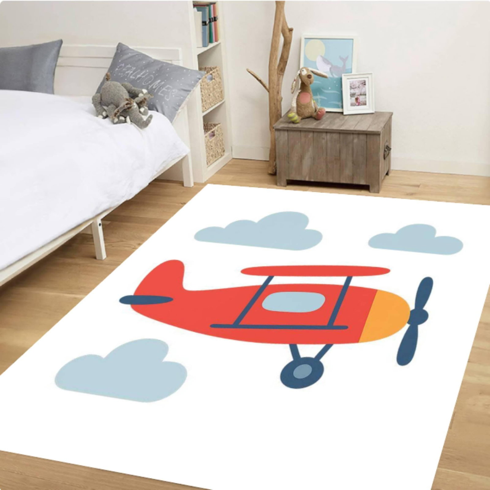 Red Cartoon Airplane RugTVC1708385
