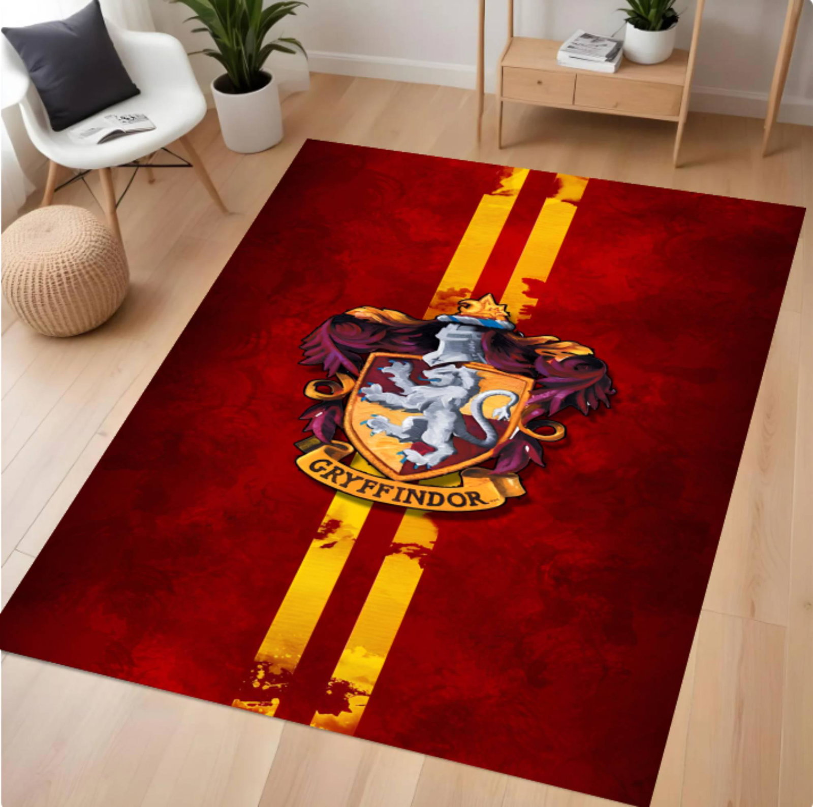 Red Lion Crest Heraldic Decor RugTVC1708379