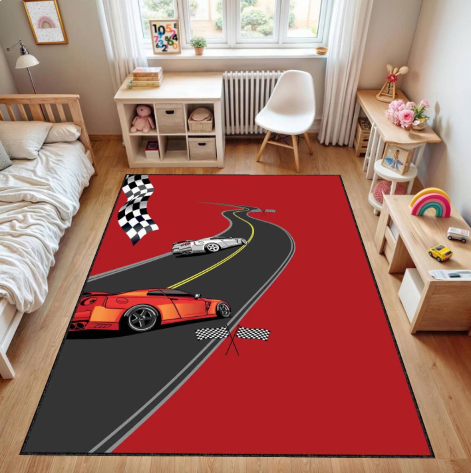 Red Race Car Track CarpetTVC1708383