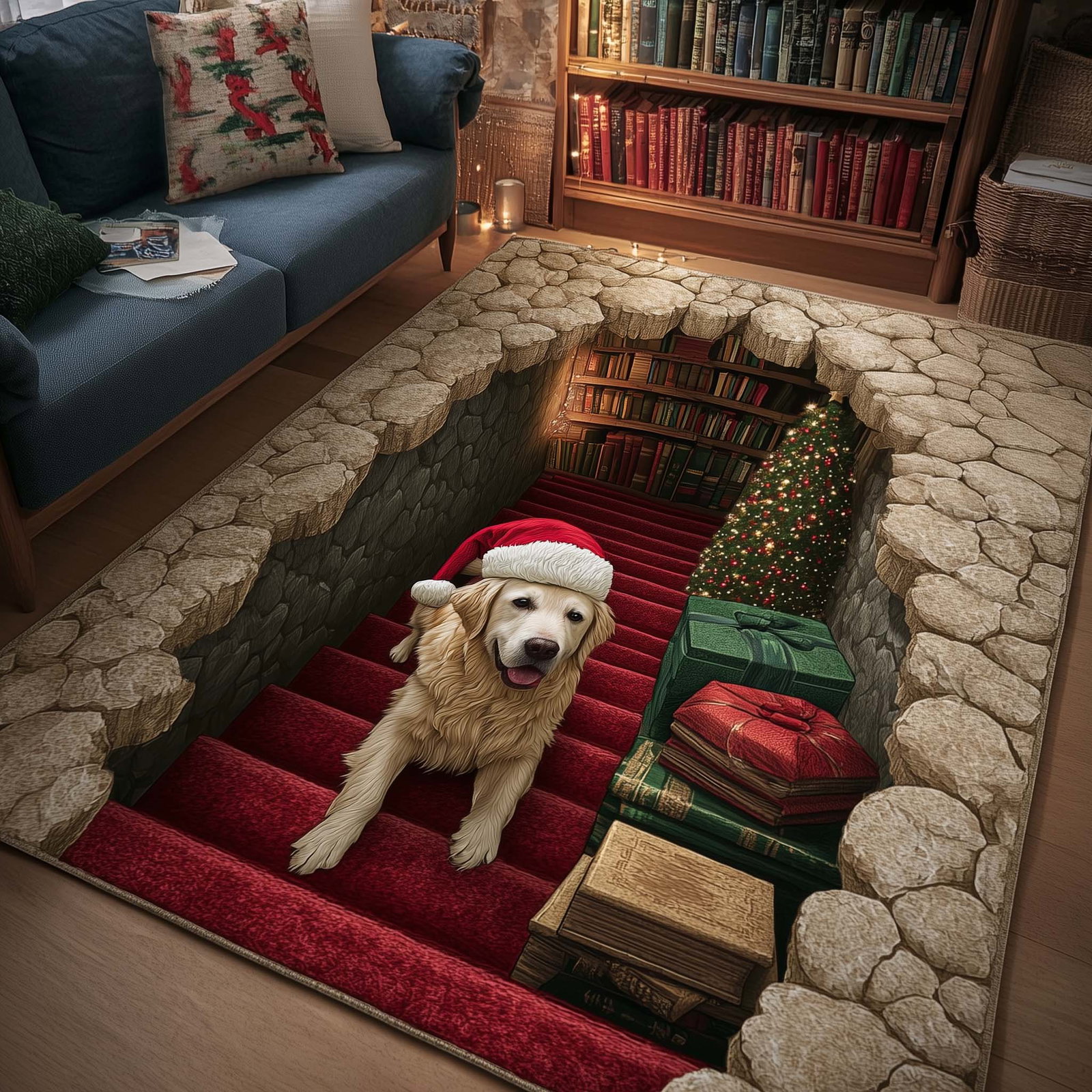 Retriever Magic Area Rug - Non-Slip Washable 3D Print Rug for Living Room & Bedroom (DesignTVC2108190