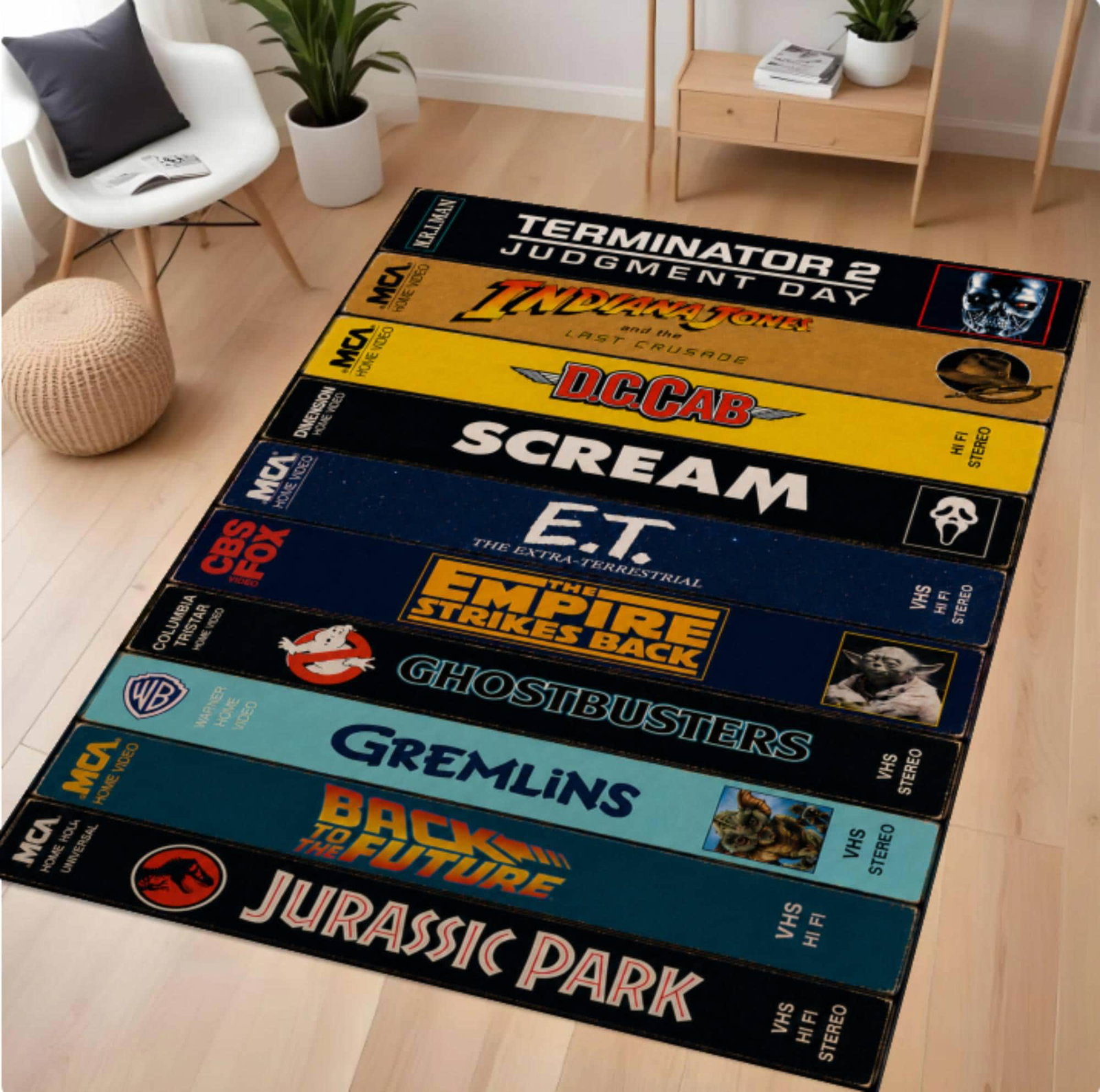 Retro VHS-filmtapijt Rug From Years 80 and 90s Filmcollectie BioscoopdecorTVC1708371