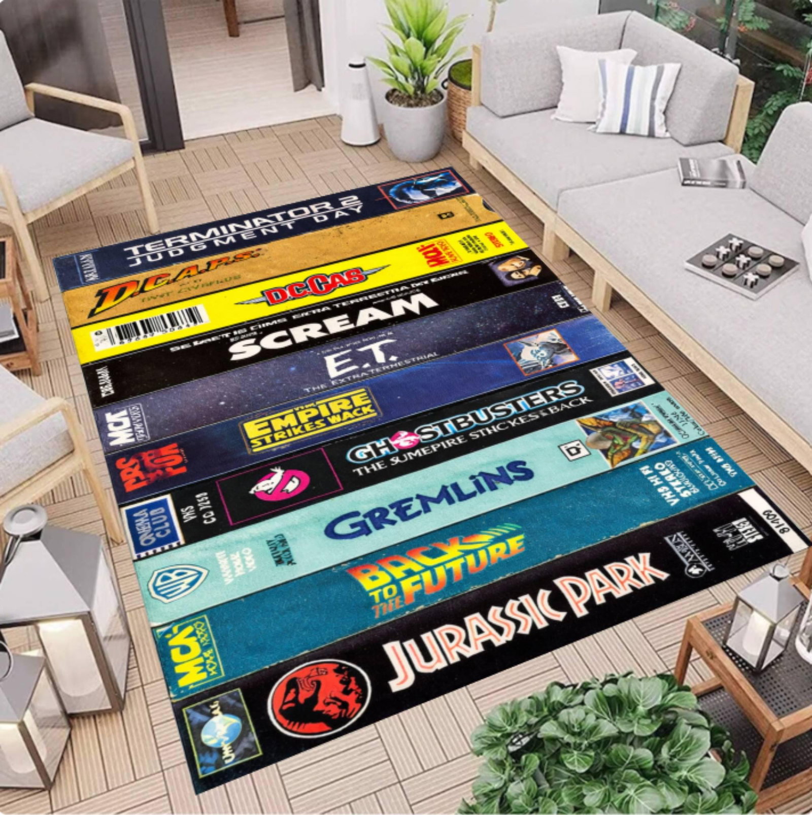 Retro VHS Movie Area Rug, 80s 90s Film Collection Cinema DecorTVC1708394