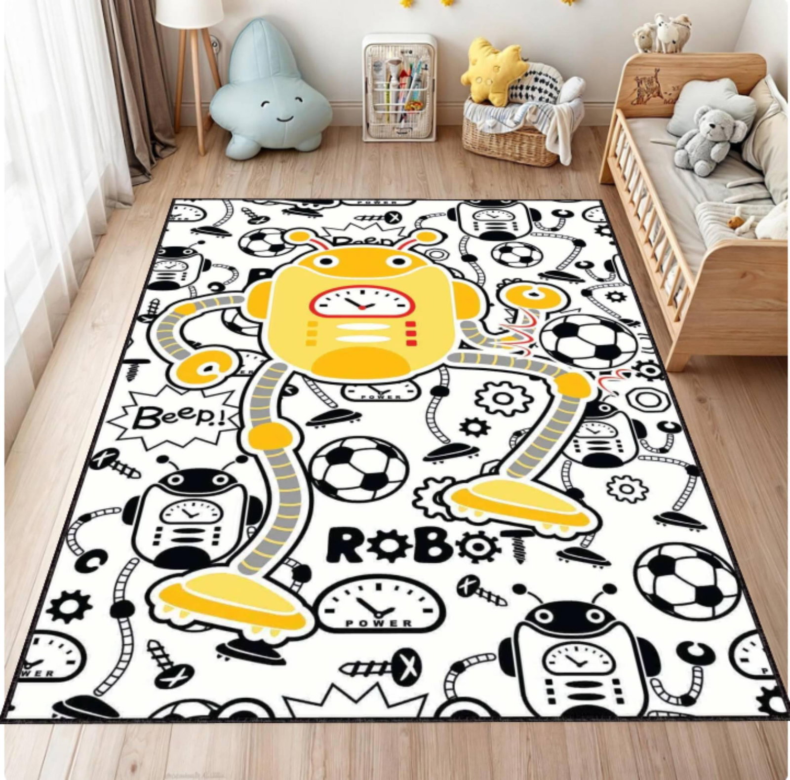Robot Themed Educational Play RugTVC1708379