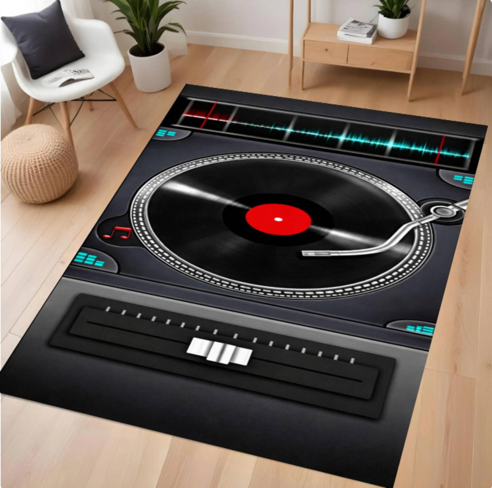 Rug DJ-draaitafel Rug Vinyl Record Player Decor Music Studio WashableTVC1708375