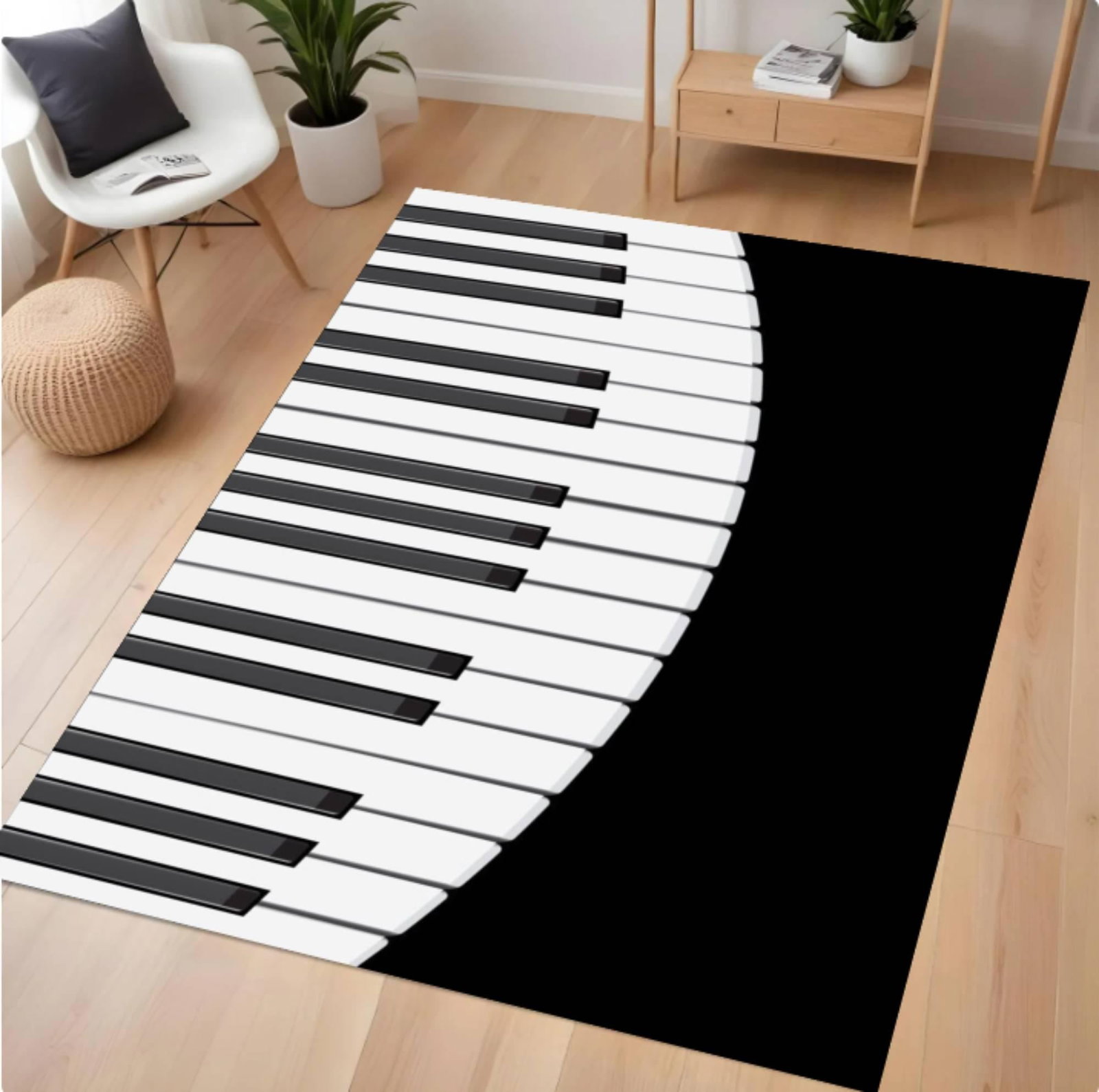 Rug Pianotoetsen Modern Muziekkamerdecor Washable Non-slipTVC1708368