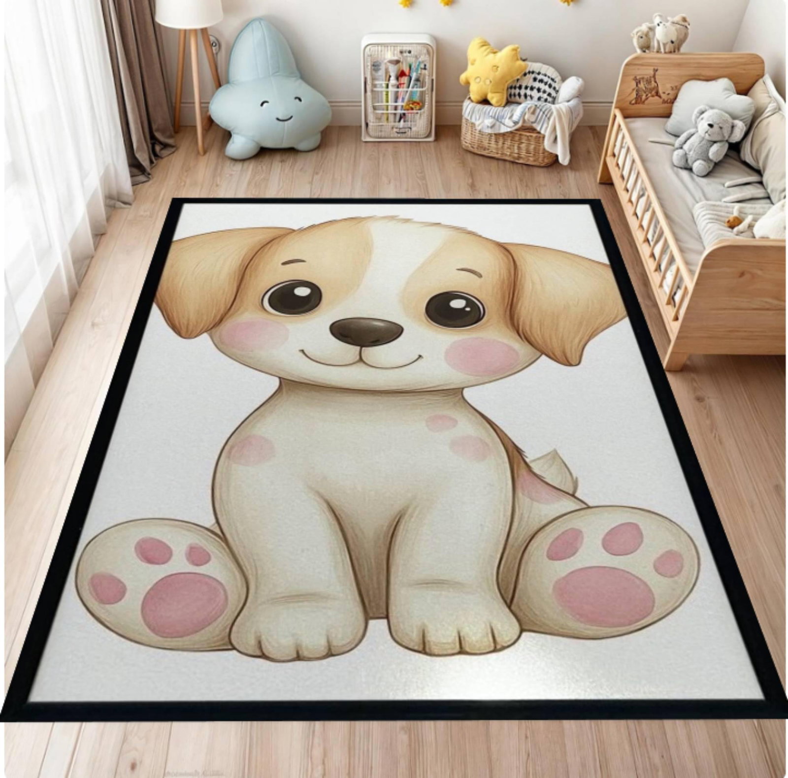 Rug Puppy Kids Room Cartoon Hondenaccent WashableTVC1708369