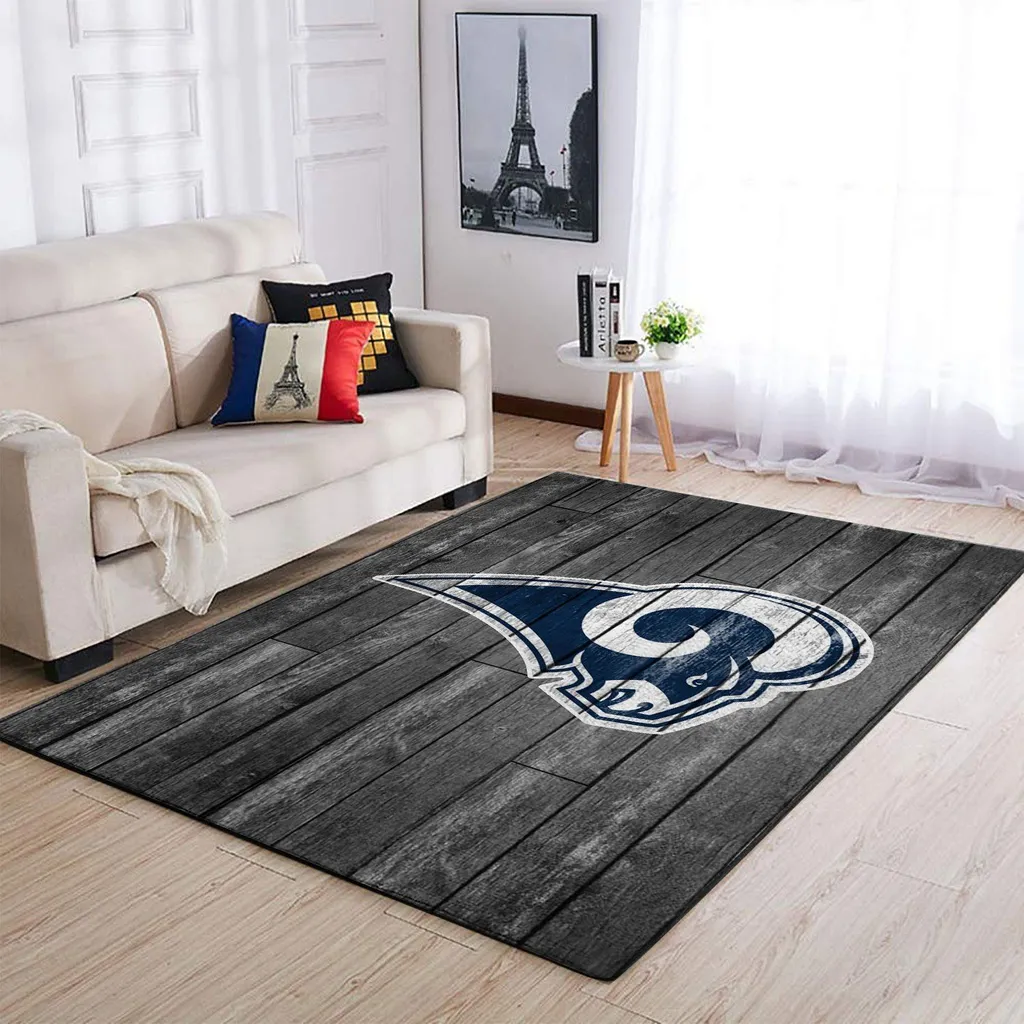 Rug Vintage Wooden Floor Design for Living Room Carpet Blue and Gray
