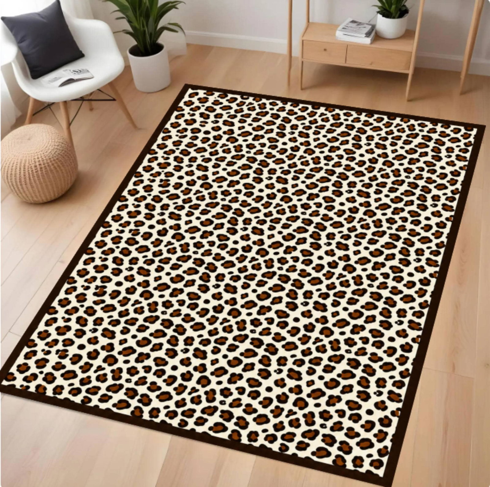 Rug with Leopard Print Washable and Non-slip Rug with CheetahprintTVC1708374