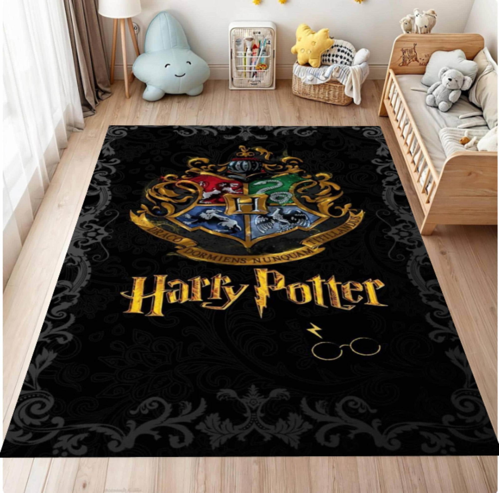 Rug Wizard Crest Decor Fantasy Magical Room Rug Kids RoomTVC1708372