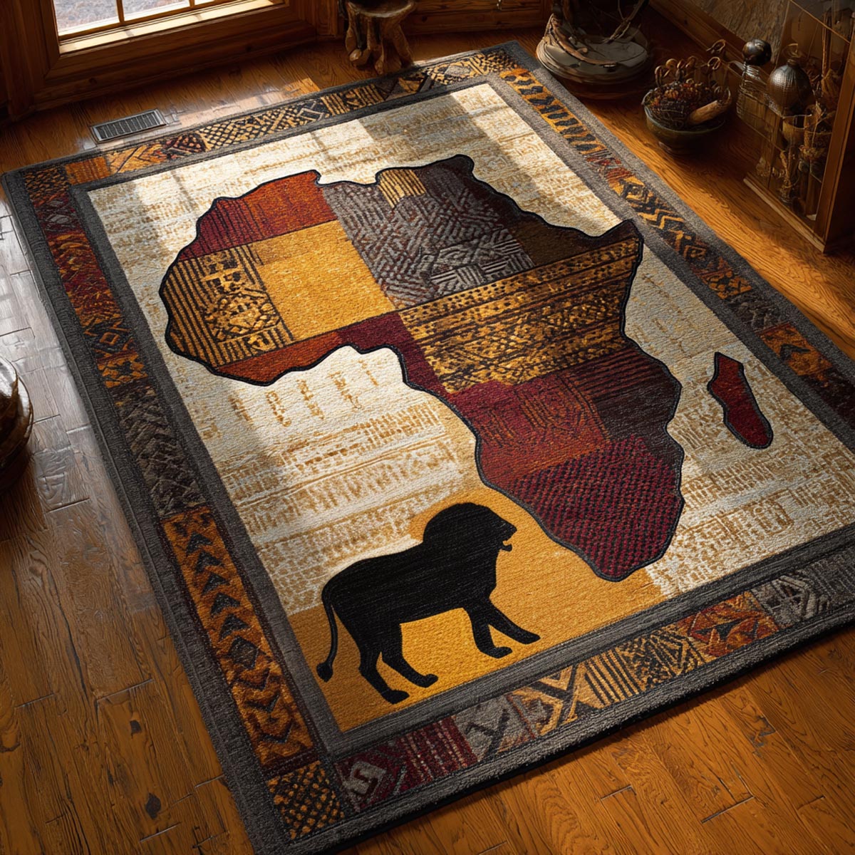 Safari Elegance Area Rug - Non-Slip Washable 3D Print Rug for Living Room & BedroomTVC210872