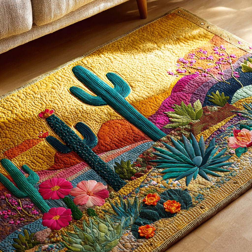 Saguaro Sun Area Rug - Non-Slip Washable 3D Print Rug for Living Room & BedroomTVC2108125