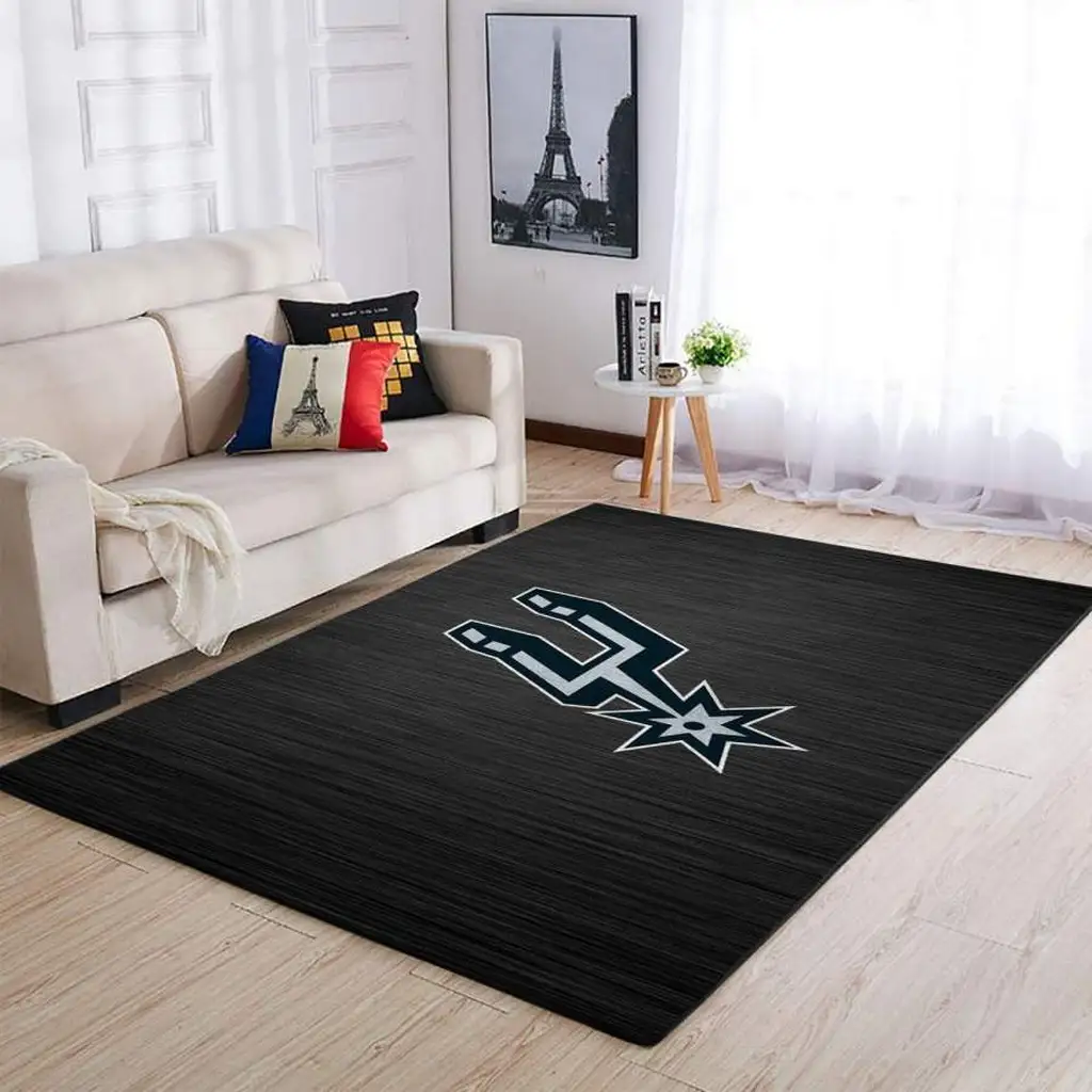 San Antonio Spurs Rug - Area Perfect for Living Room Black and White