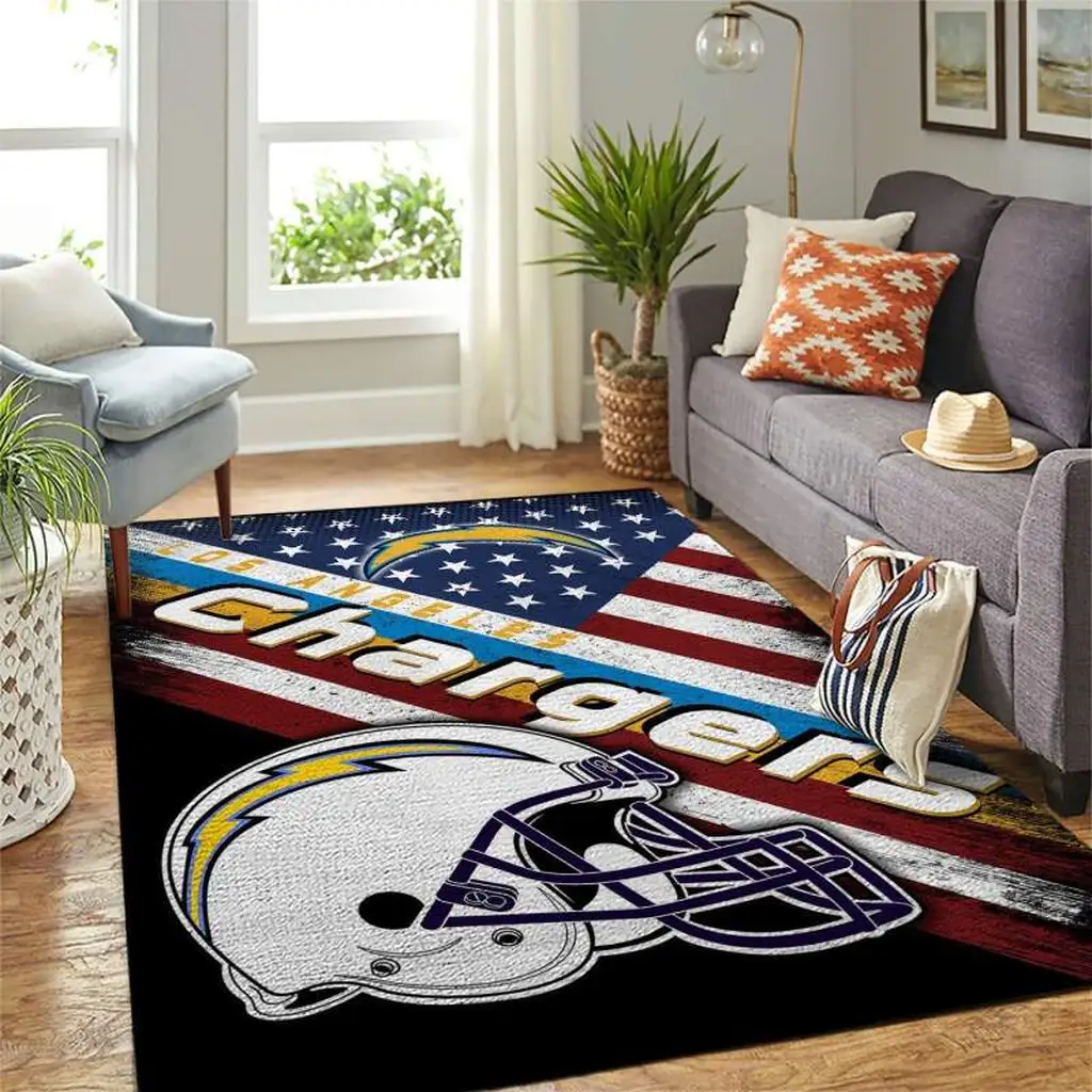 San Diego Chargers Rug - Helmet Area for Fan Rooms Blue and White