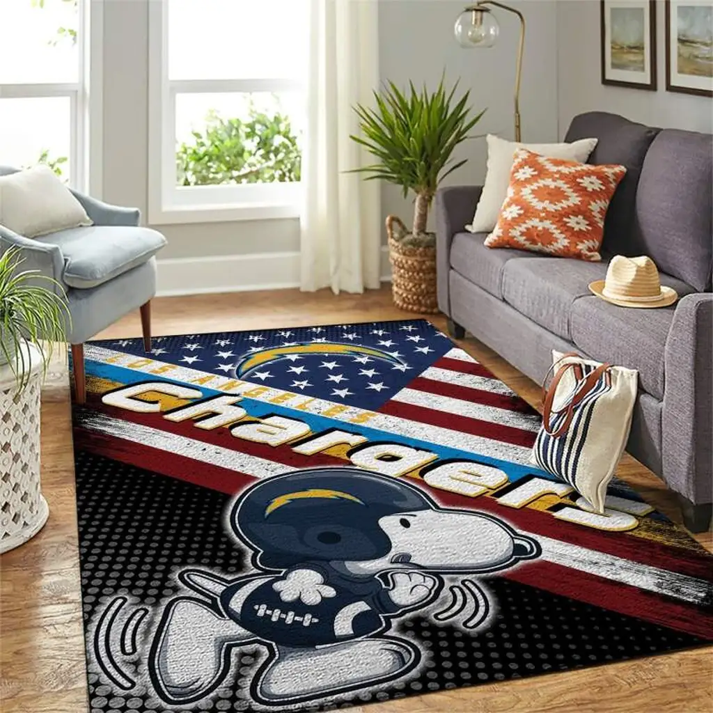 San Diego Chargers Rug - NFL for Living Room Decor Black and Blue
