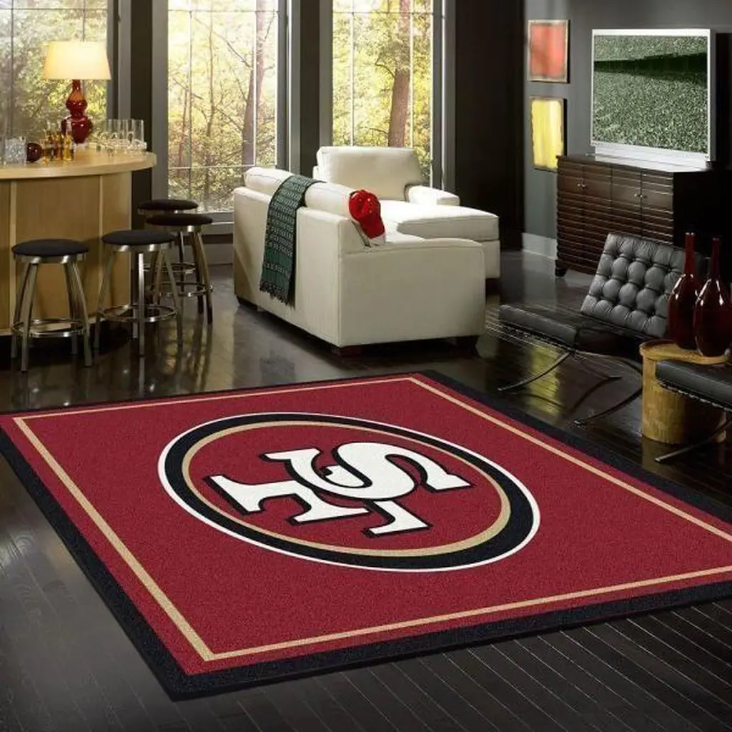 San Francisco 49ers Rug - Area Team Logo Floor Carpet Red and White