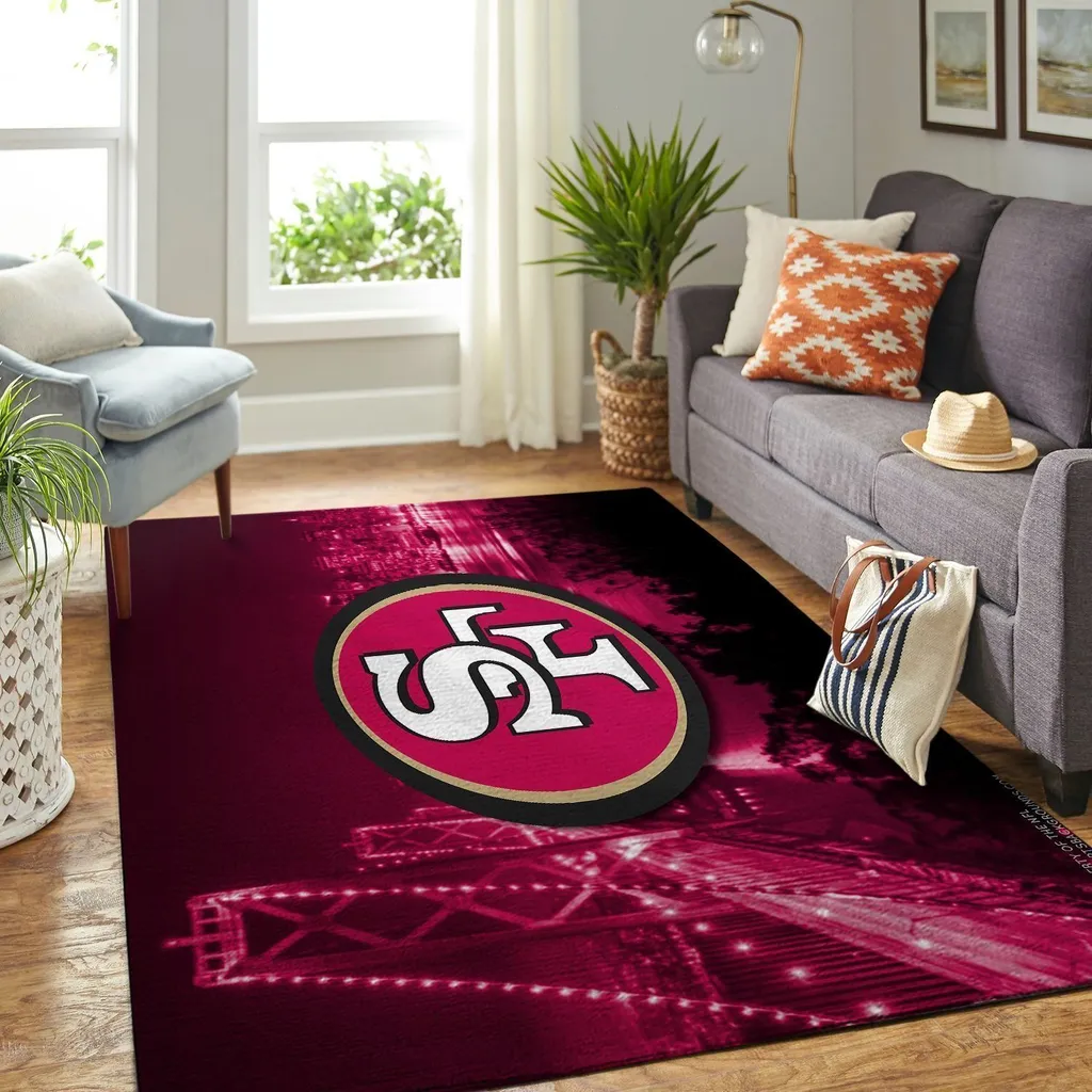 San Francisco 49ers Rug - Decorative for Home Decor Black and Red