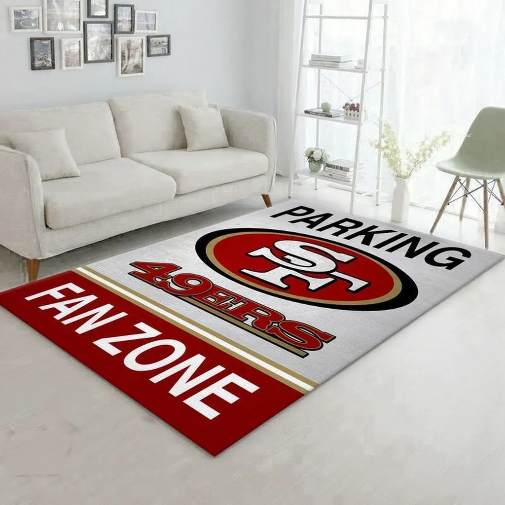 San Francisco 49ers Rug - Fan Zone Parking for Fans Red and White