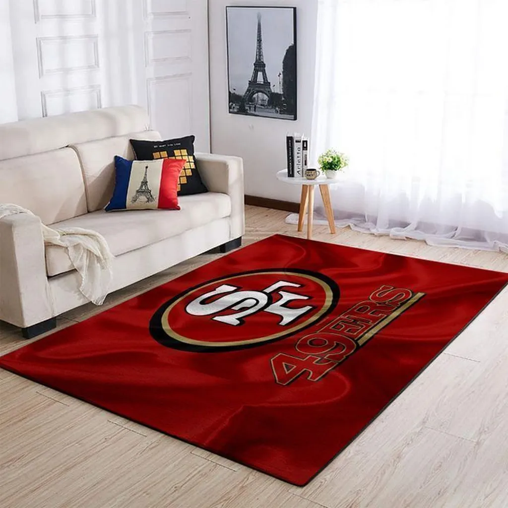 San Francisco 49ers Rug - Football Area Carpet for Fans Black and Red