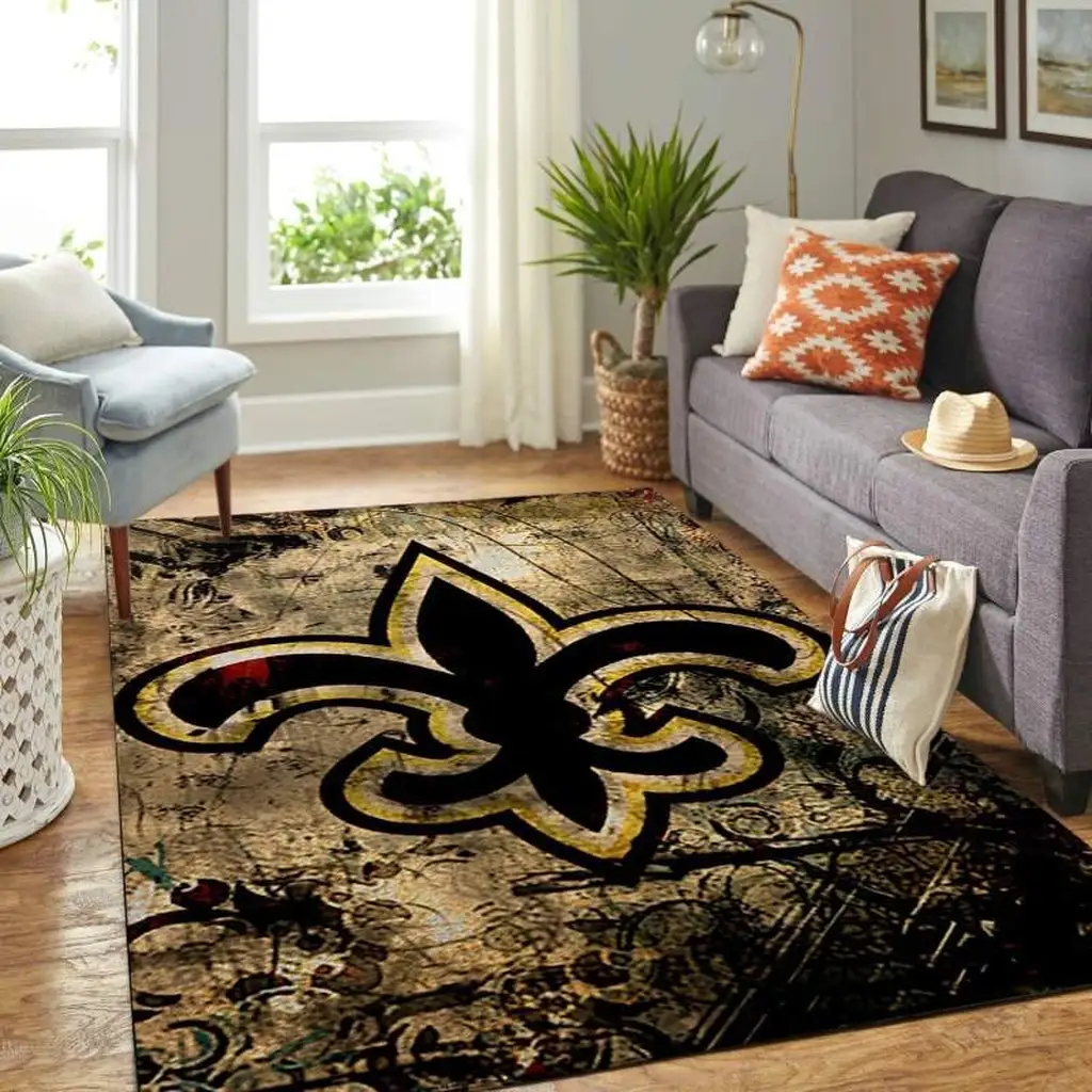 San Francisco 49ers Rug - for Levi Stadium Fans Beige and Black