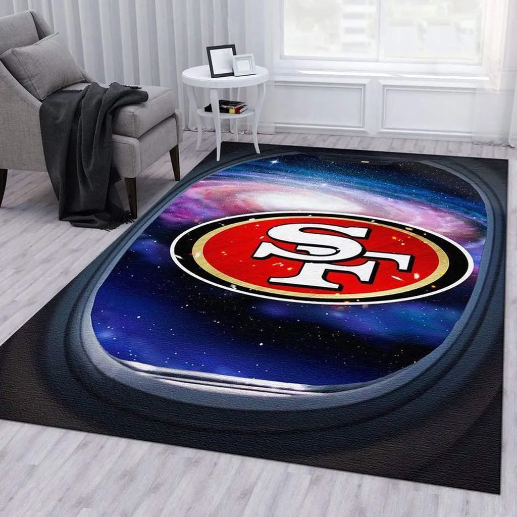 San Francisco 49ers Rug - Galaxy Style Area for Fans Blue and Red