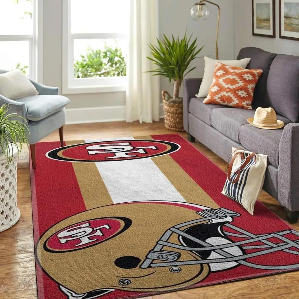 San Francisco 49ers Rug - NFL Football Team Gold and Red