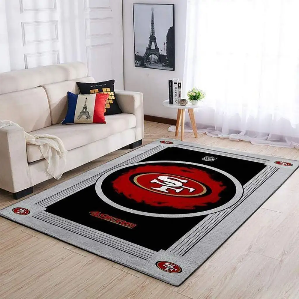 San Francisco 49ers Rug - NFL Living Room Decor Black and Red