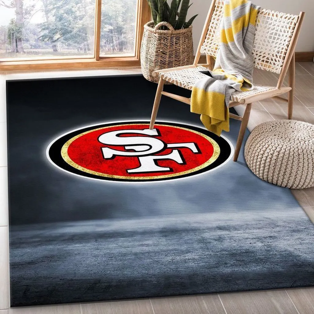 San Francisco 49ers Rug - NFL Logo for Home Decor Black and Red