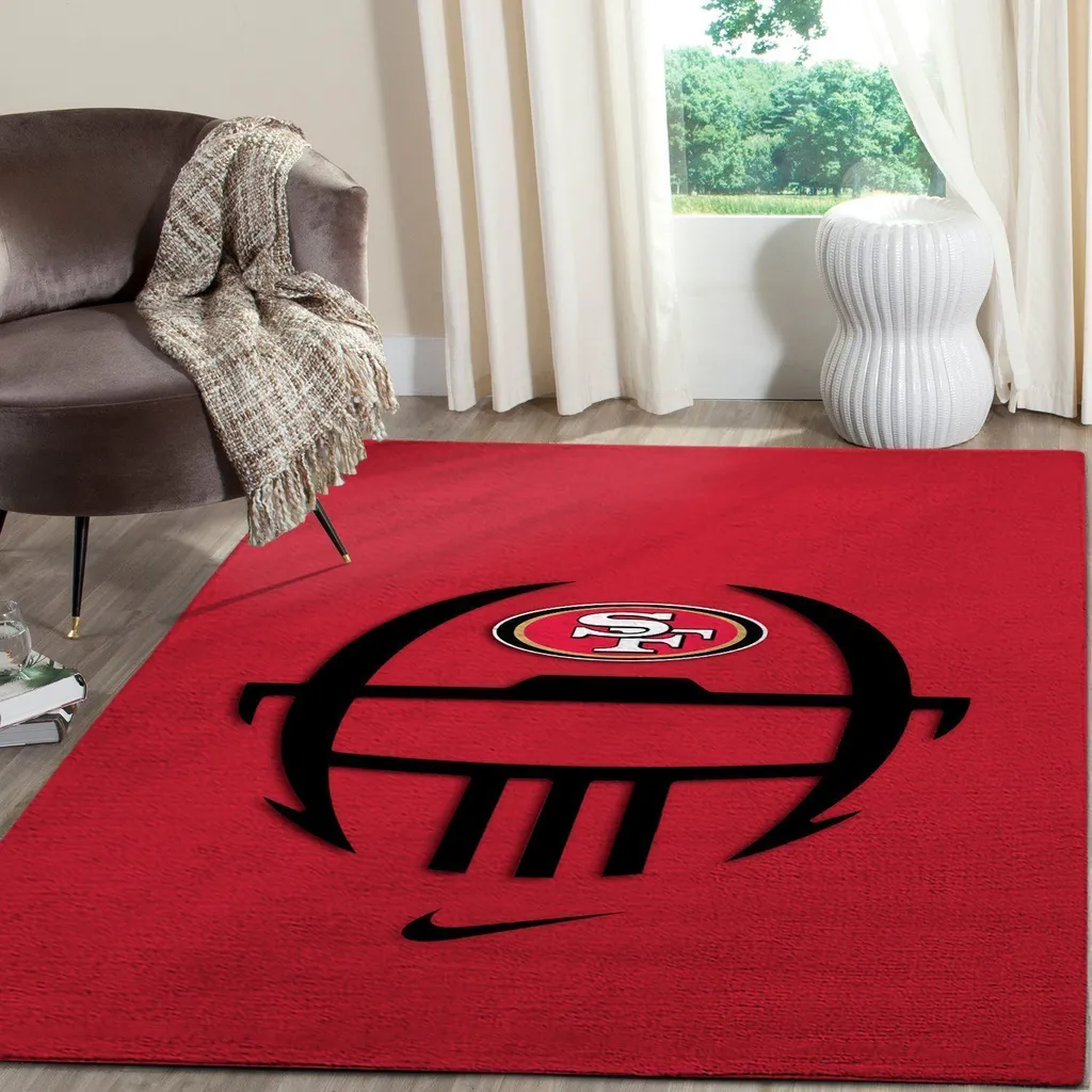San Francisco 49ers Rug - NFL Modern Design Black and Red