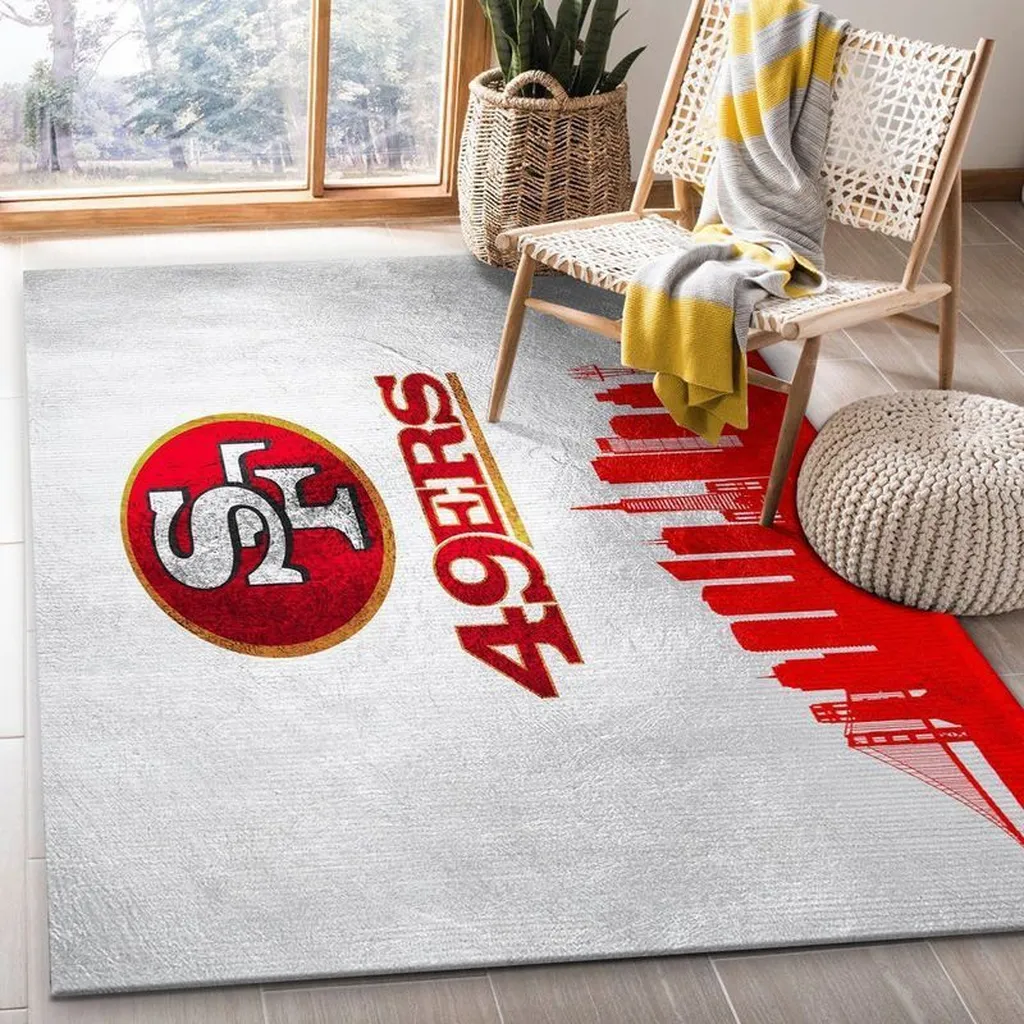 San Francisco 49ers Rug - NFL Team Area Carpet Red and White
