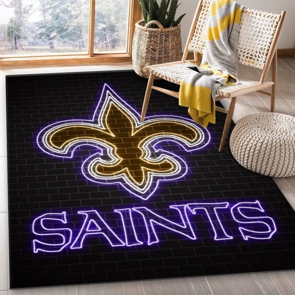 San Francisco 49ers Rug - Team Logo Carpet for Living Room Area Black and Gold