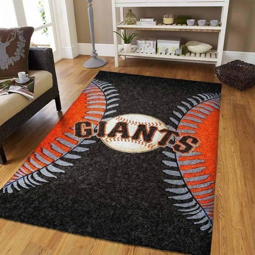 San Francisco Giants Rug - Baseball for Home Decor Black and Orange