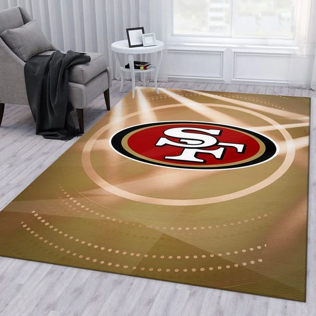San Francisco Rug - Football Team for Living Room Decor Beige and Red