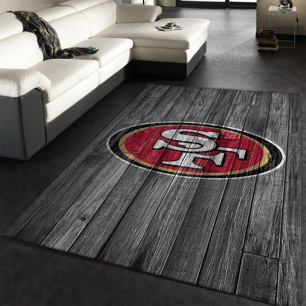 San Francisco Rug Wood Plank Design for Living Room Red and Gray