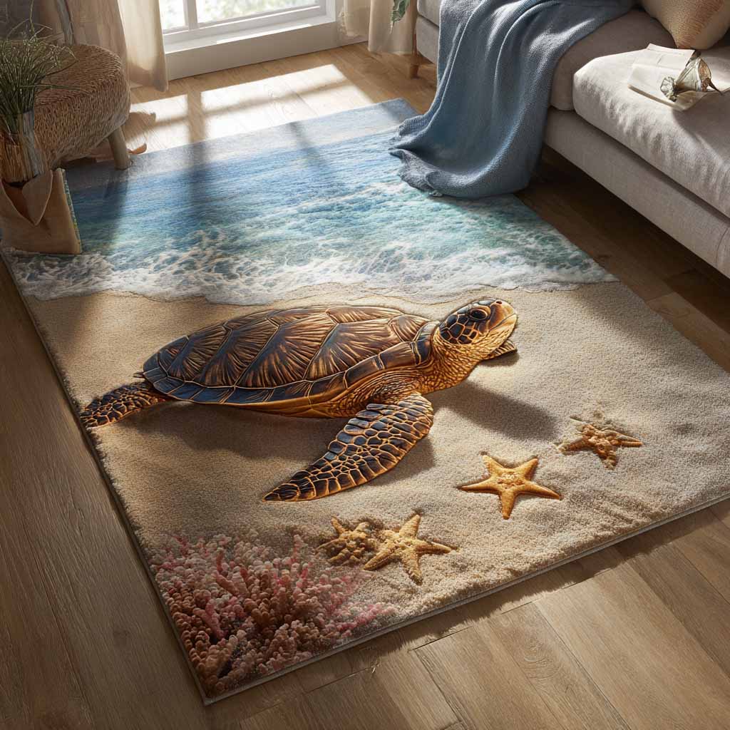 Sandy Wander Area Rug - Non-Slip Washable 3D Print Rug for Living Room & BedroomTVC2108212