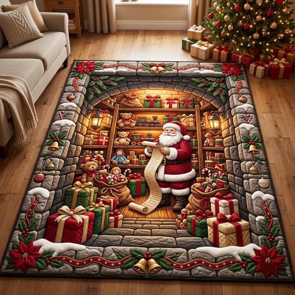 Santa Claus Area Rug - Non-Slip Washable 3D Print Rug for Living Room & BedroomTVC2108103