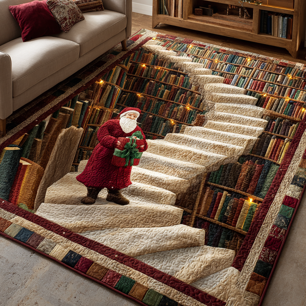 Santa Delight Christmas Area Rug - Non-Slip Washable 3D Print Rug for Living Room & BedroomTVC2108125