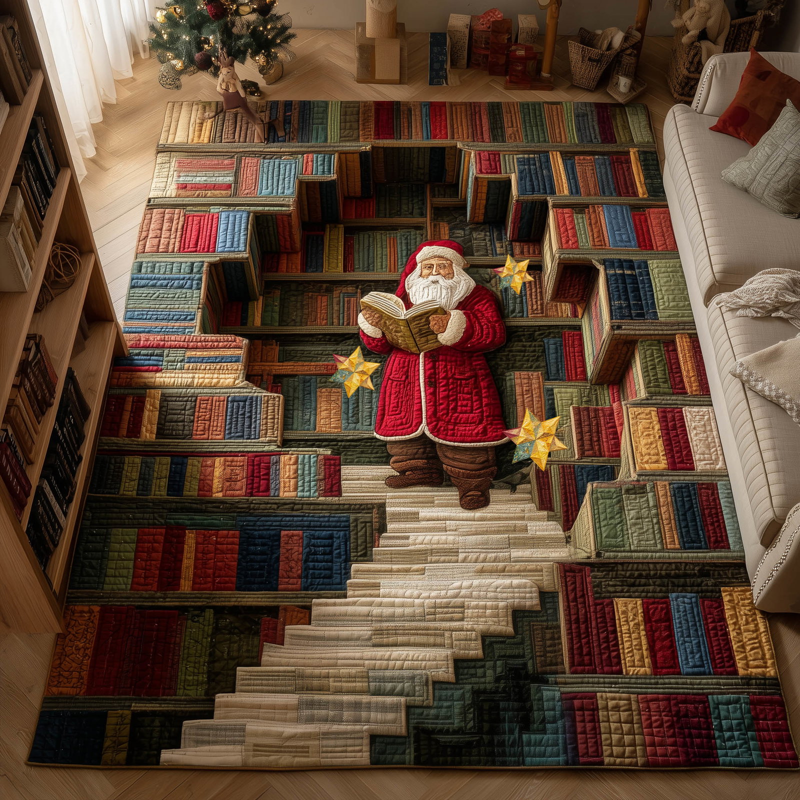 Santa Hobby Christmas Area Rug - Non-Slip Washable 3D Print Rug for Living Room & Bedroom (DesignTVC2108395
