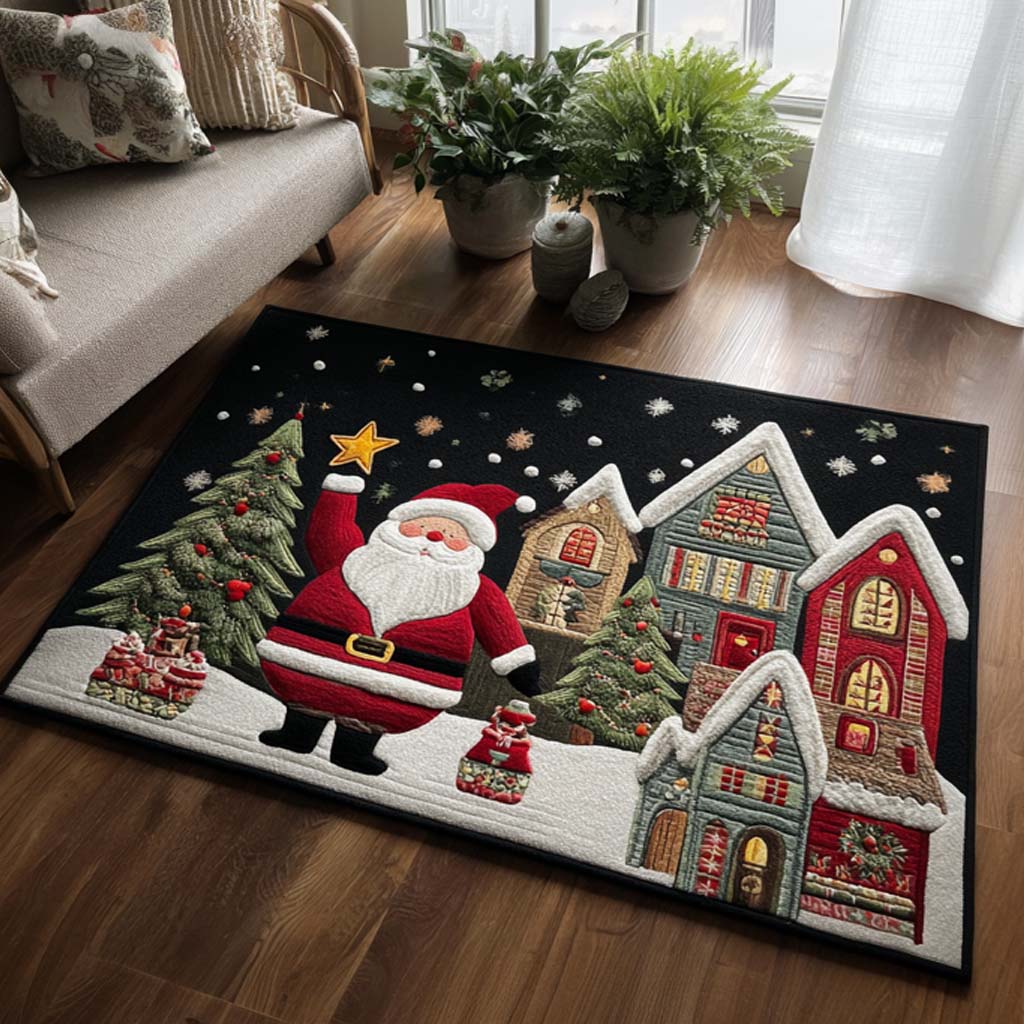 Santa Night Christmas Area Rug - Non-Slip Washable 3D Print Rug for Living Room & BedroomTVC2108124