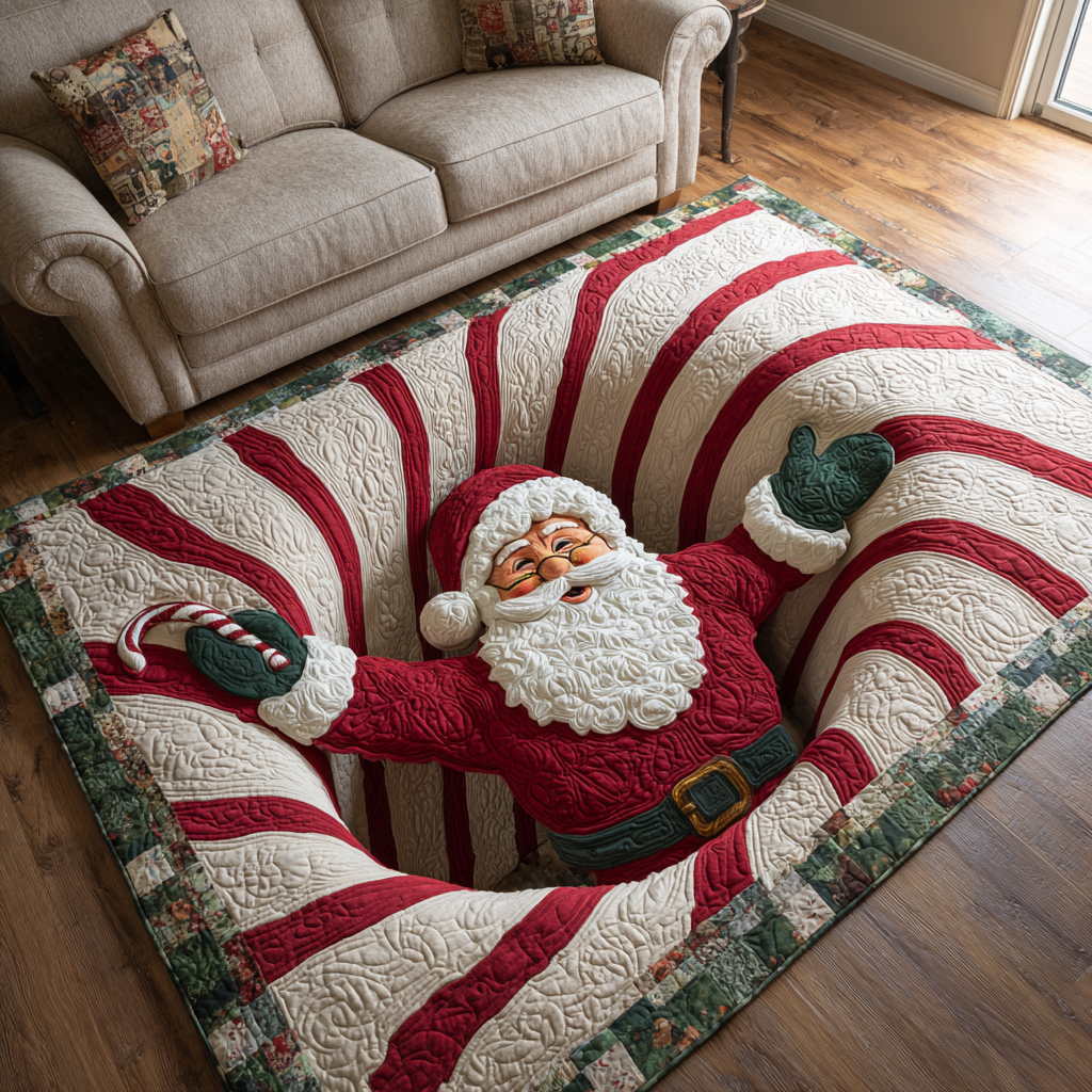 Santa Wonder Christmas Area Rug - Non-Slip Washable 3D Print Rug for Living Room & BedroomTVC2108124