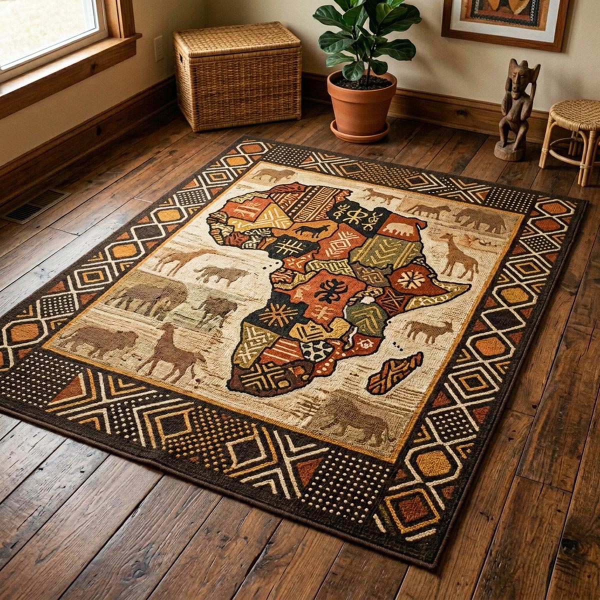 Savanna Spirit Area Rug - Non-Slip Washable 3D Print Rug for Living Room & BedroomTVC2108124