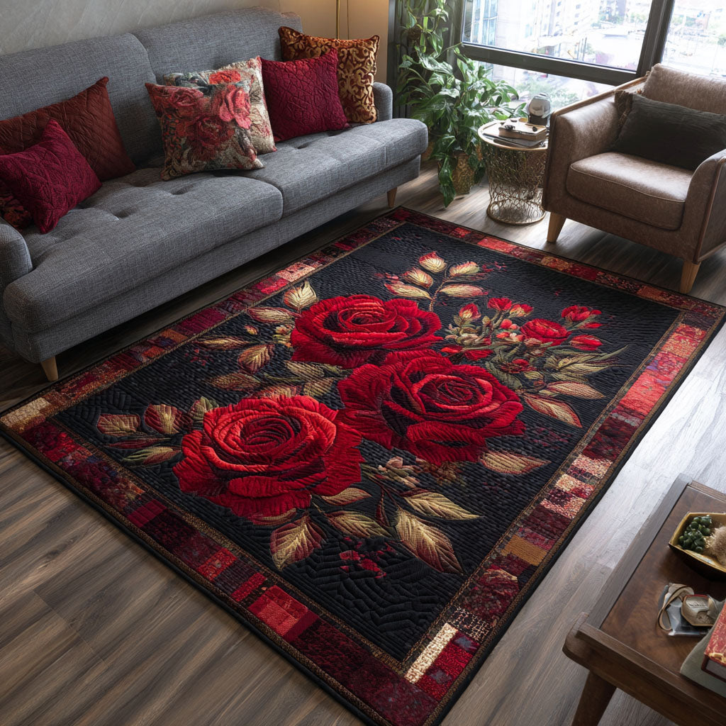 Scarlet Petal Area Rug - Non-Slip Washable 3D Print Rug for Living Room & BedroomTVC2108123