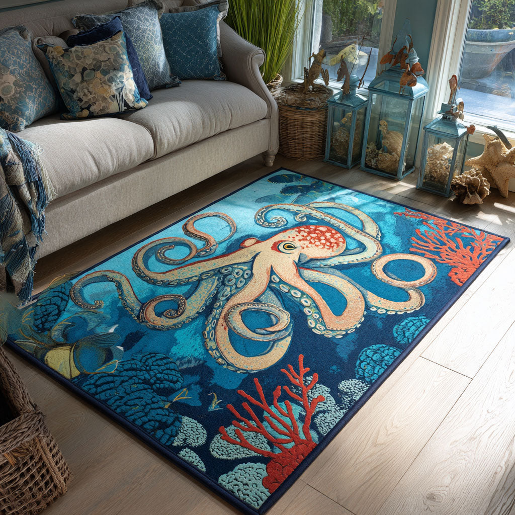 Sea Spiral Area Rug - Non-Slip Washable 3D Print Rug for Living Room & BedroomTVC2108123