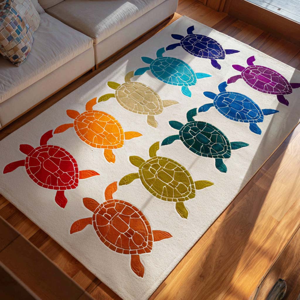 Sea Turtle Area Rug - Non-Slip Washable 3D Print Rug for Living Room & BedroomTVC2108123