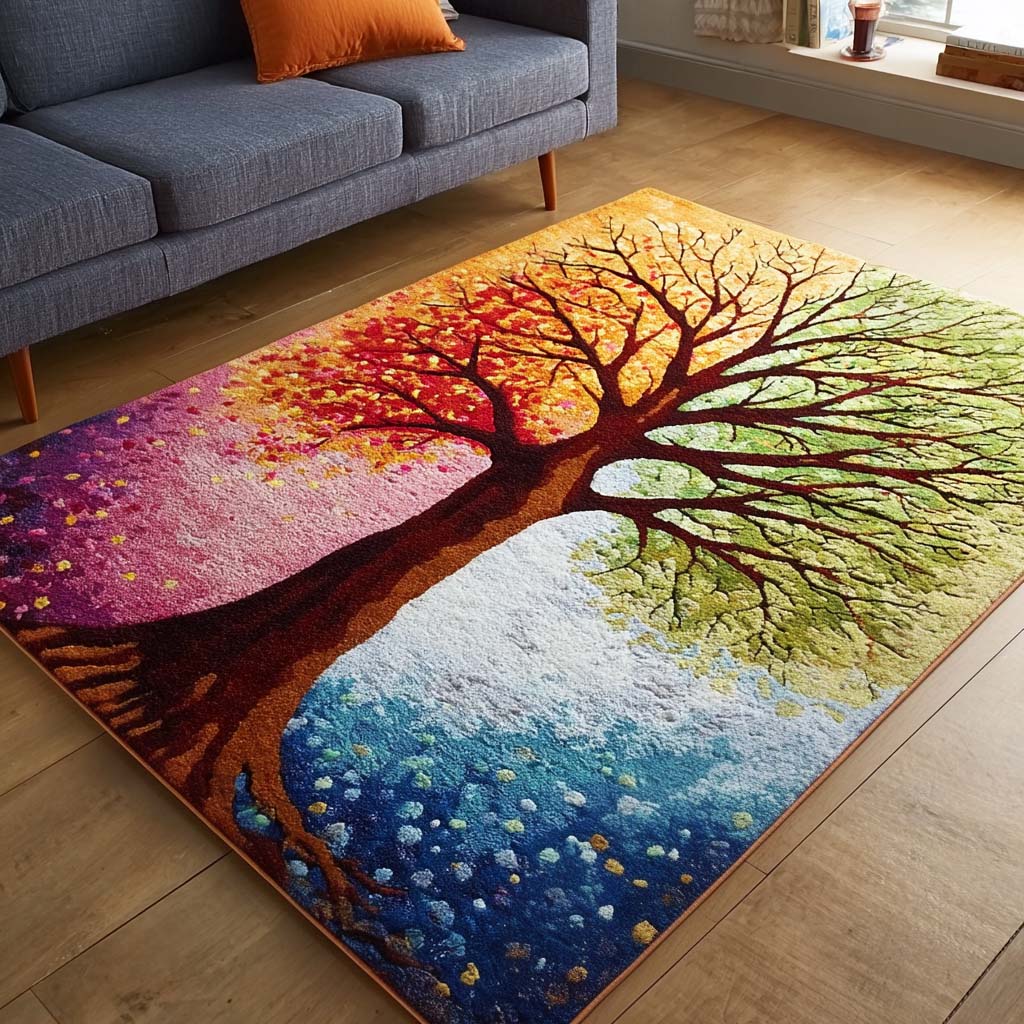 Seasonal Glow Area Rug - Non-Slip Washable 3D Print Rug for Living Room & BedroomTVC2108122