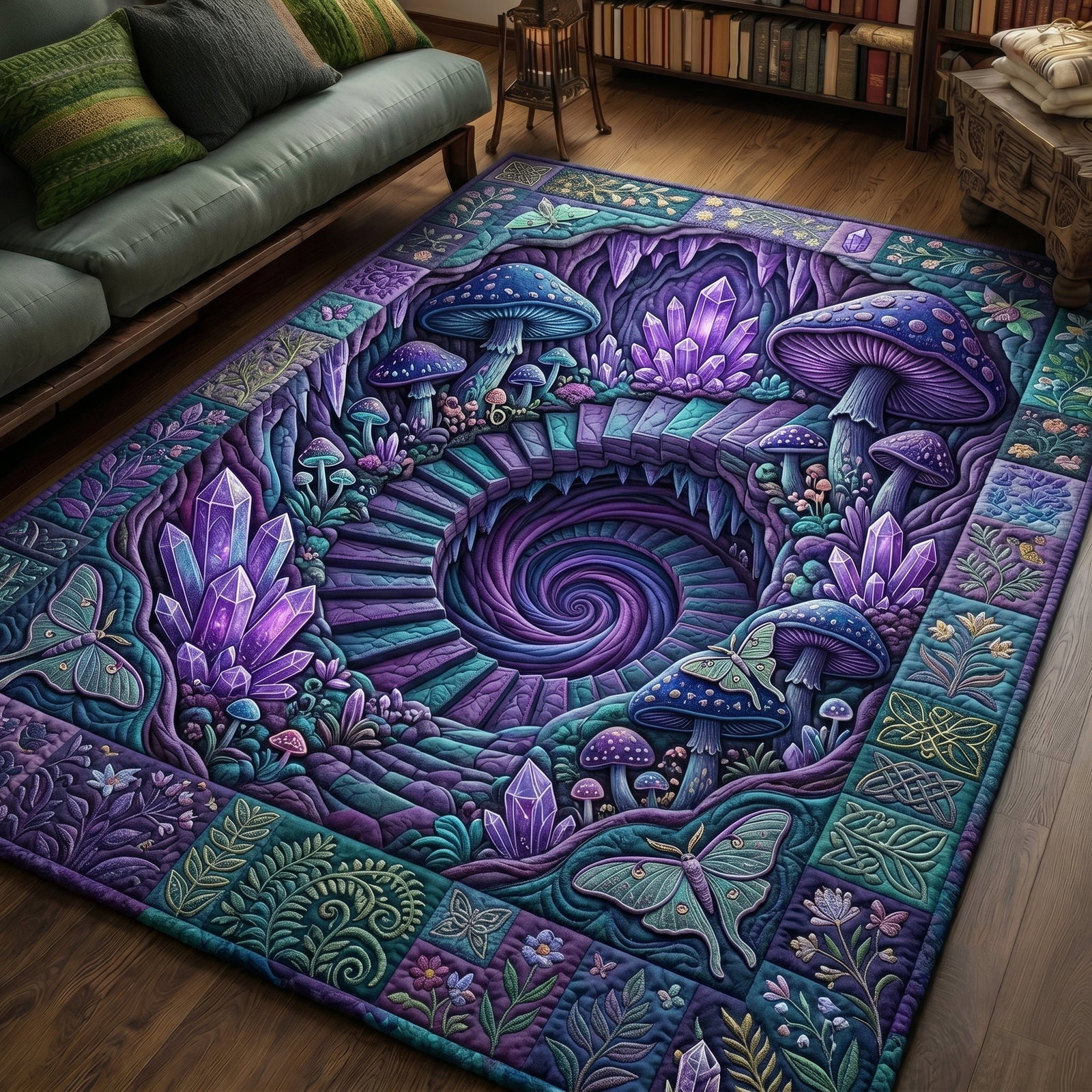 Secret Garden Area Rug - Non-Slip Washable 3D Print Rug for Living Room & Bedroom (DesignTVC2108168