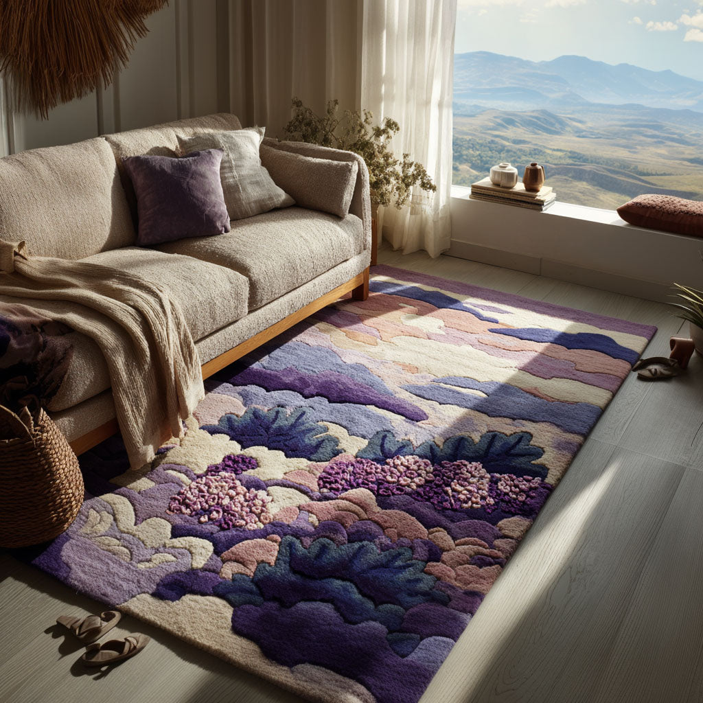 Serenity Bloom Area Rug - Non-Slip Washable 3D Print Rug for Living Room & BedroomTVC2108121