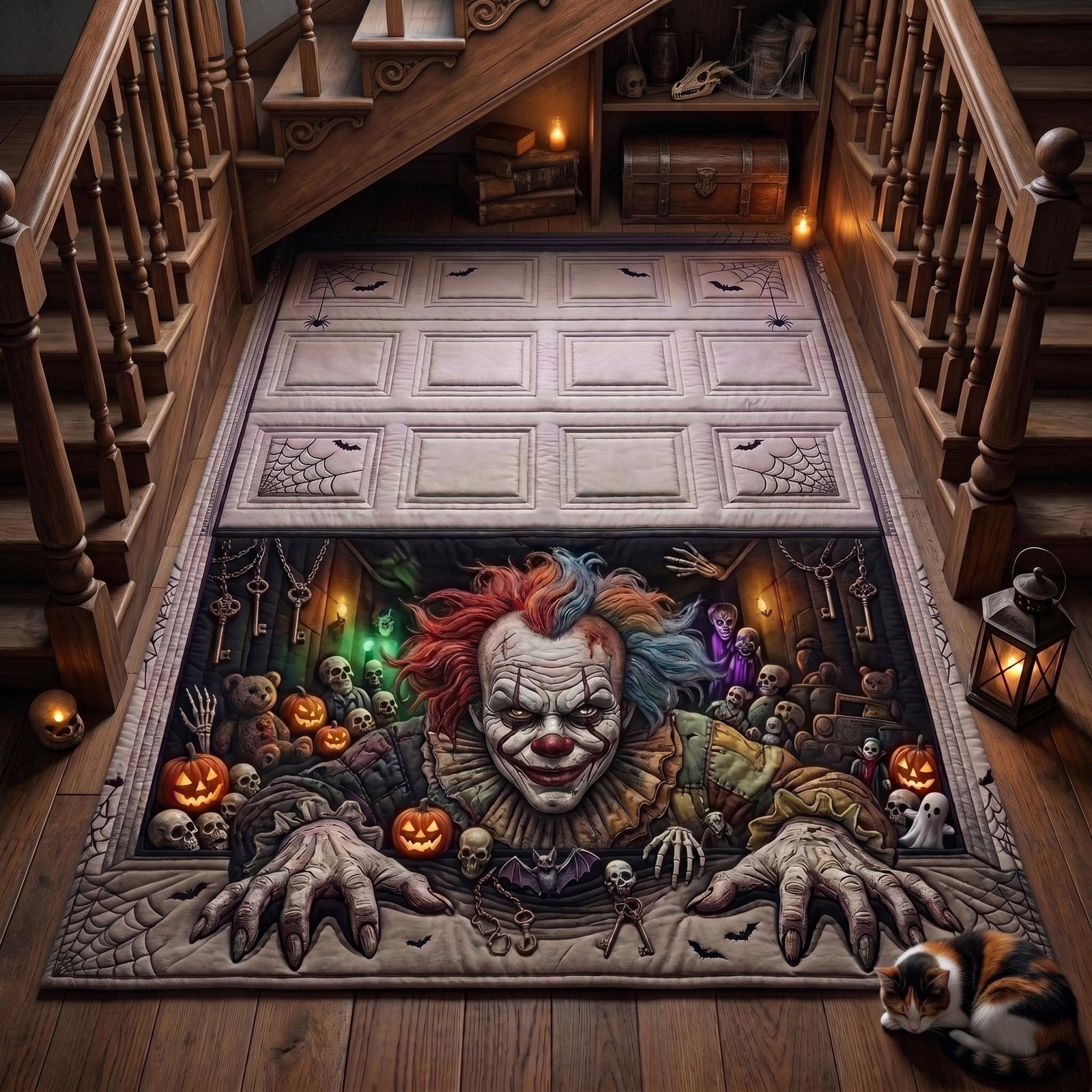Sewer Grate Jester Area Rug - Non-Slip Washable 3D Print Rug for Living Room & BedroomTVC210861